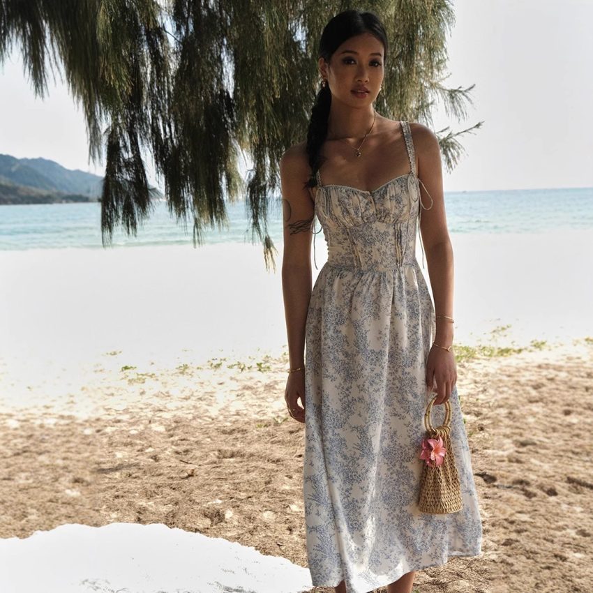 Women's Fashion Personalized Bow Seaside Sling Dress