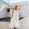 Sexy Spaghetti Straps Chest Wrap Vest Casual Loose Trousers Two-piece Set