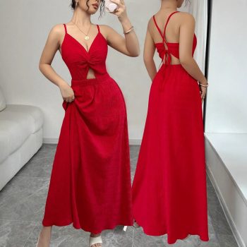 Beach Seaside Vacation Beautiful Red Dress