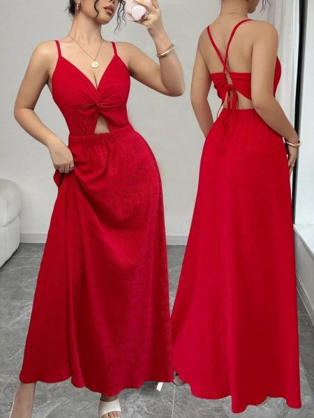 Beach Seaside Vacation Beautiful Red Dress