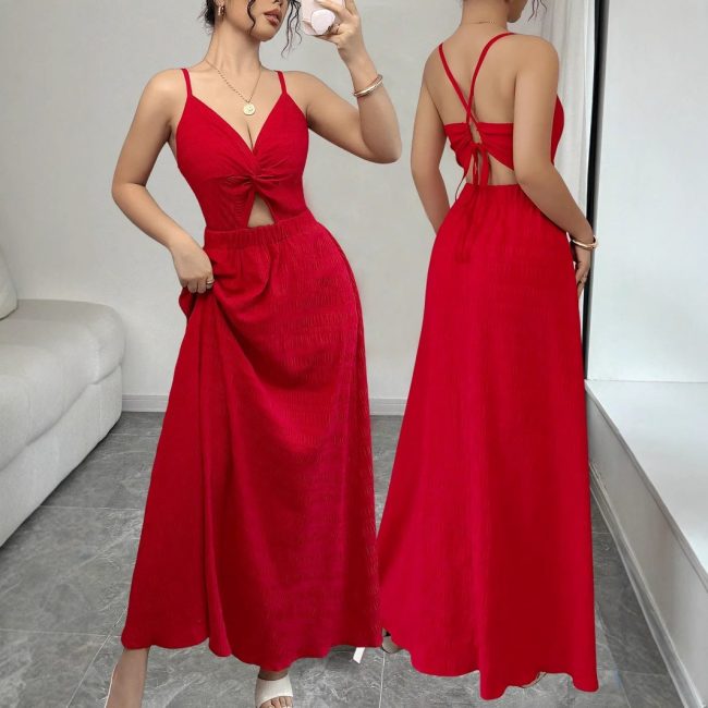 Beach Seaside Vacation Beautiful Red Dress