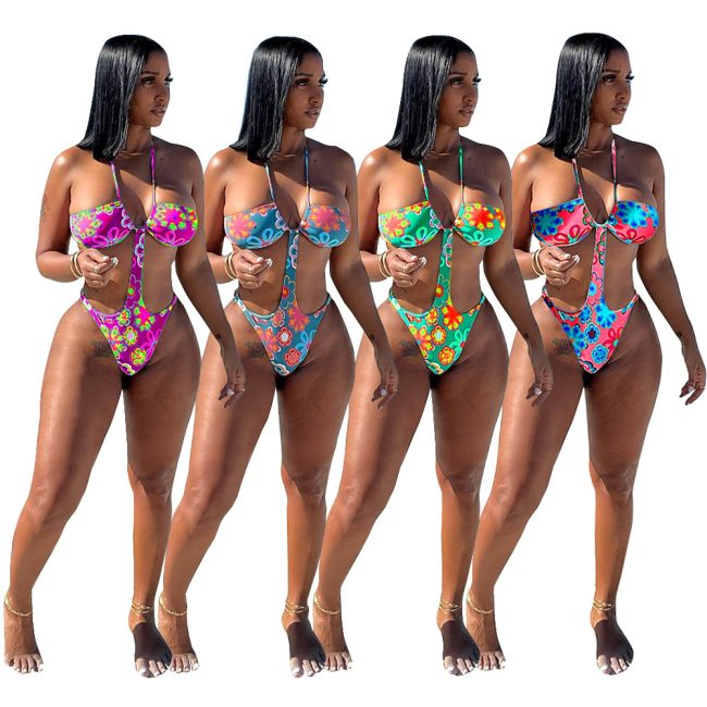 One Size Print Tie  Women's Swimsuit