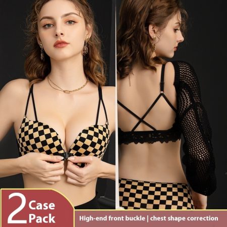 Front Button Underwear Women Without Steel Ring Gathering Bra