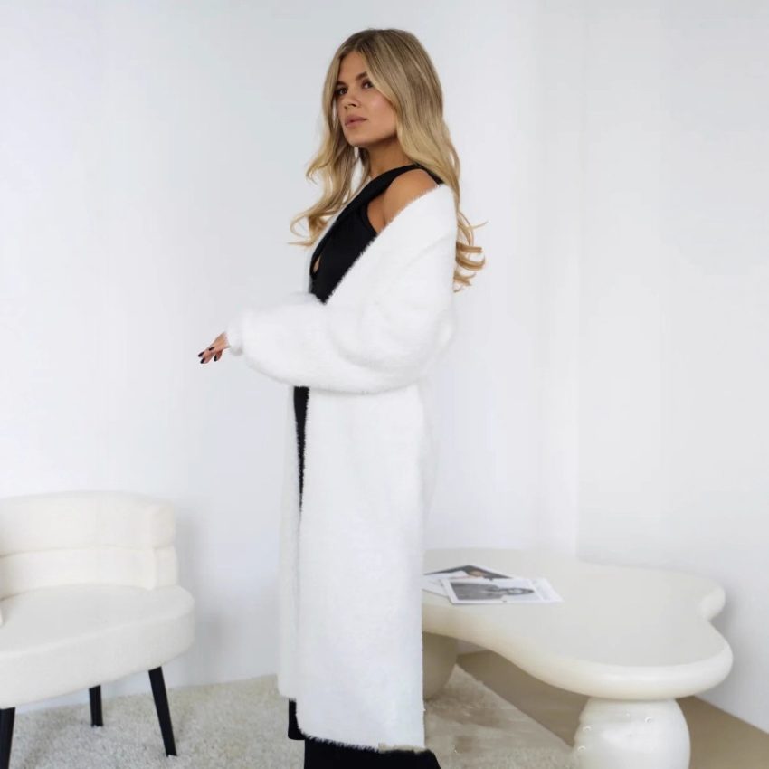 Long Knitted Cardigan Coat For Women