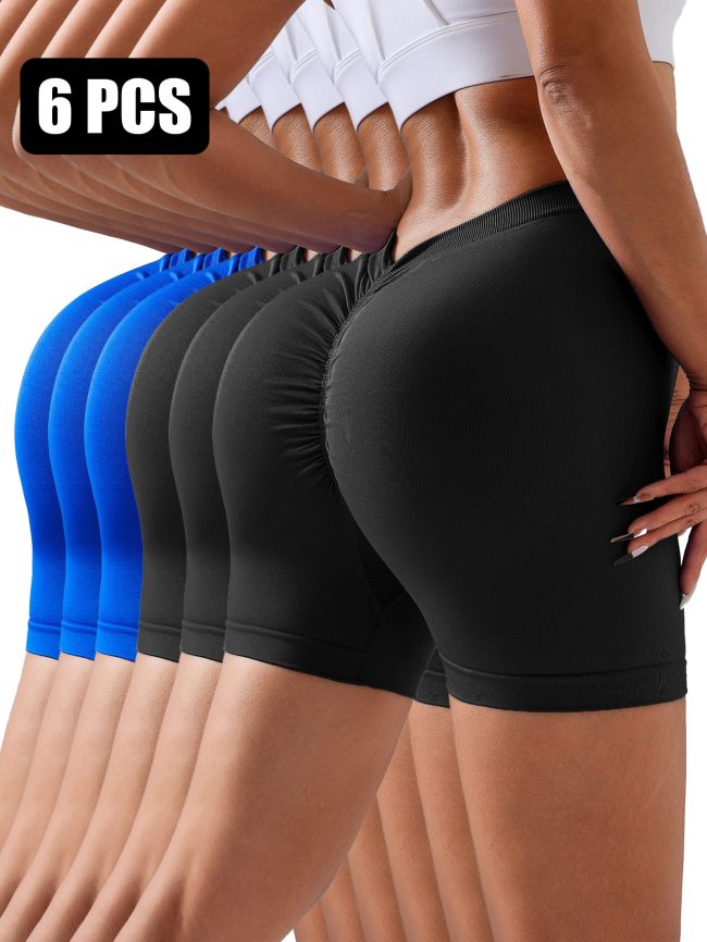 6 Pack Wholesale Solid Color Seamless Back V Shape