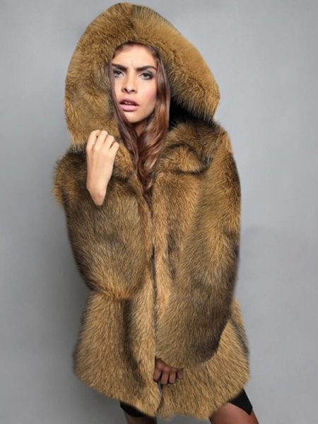 Loose Trendy Mid-length Fur Coat