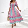 Spring And Summer Short Sleeve Dress Leisure Vacation