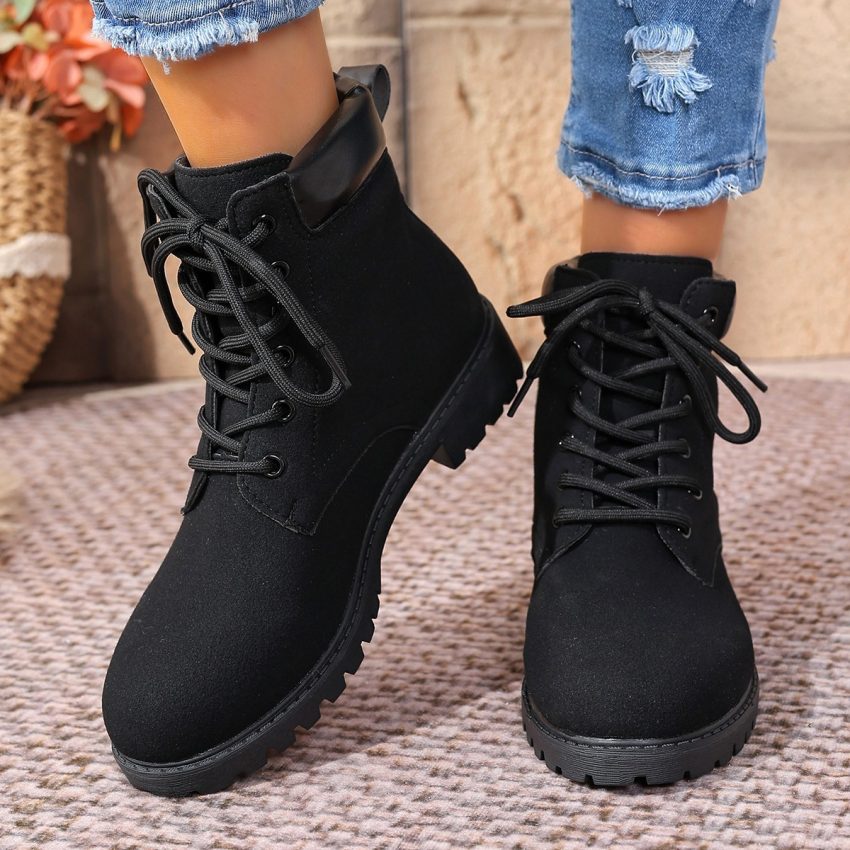 Women's Dr Martens Fashion Front Lace-up Plus Size Short Boots