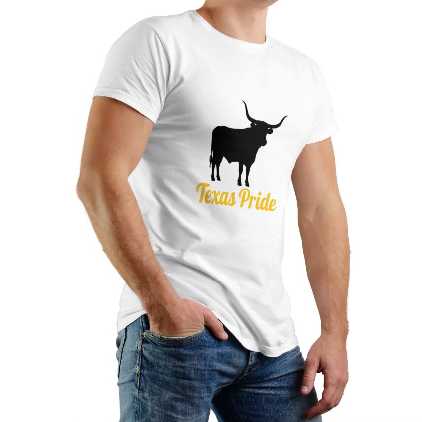 White Bullfighting Printed Men's Pure Cotton T-shirt