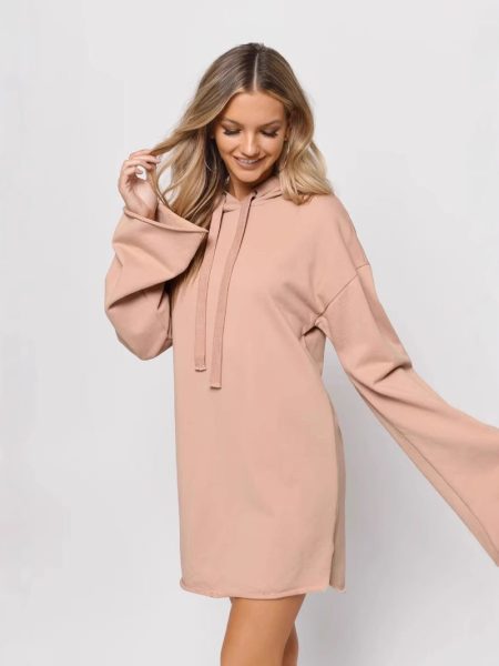 Pure Color Split Dress Baggy Fashion Top