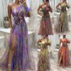 New Party Mesh Slanted Shoulder Dress INS Casual And Fashionable Women's Long Skirt