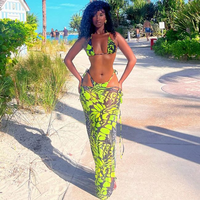 Elegant Long Skirt Bikini Three-Piece Suits for Women