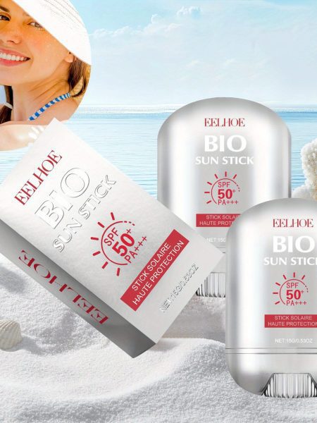 2pcs Bio Sun Stick - Facial Sunscreen - Hydrating & Soothing Moisturizer For All Skin Types - Waterproof Portable Uvioresistant, With Nicotinamide And Vitamin C -15g