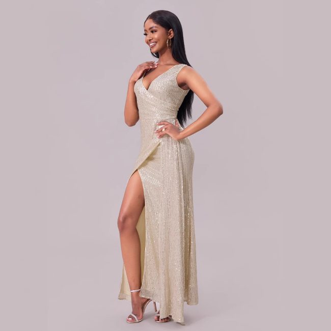 Sequin Sling Dress Women's Banquet Long Evening Dress