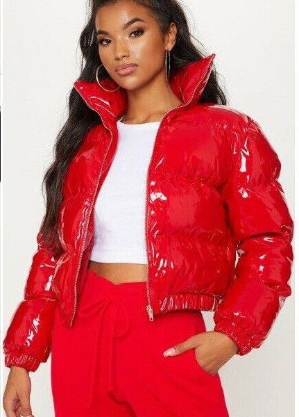 Women’s Bright Metallic Short Cotton-Padded Jacket
