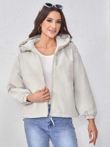 Women's Shell Jacket Hooded Small Loose