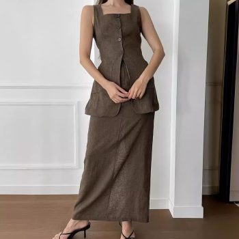 Vest Long Skirt Two-piece Women's Suit