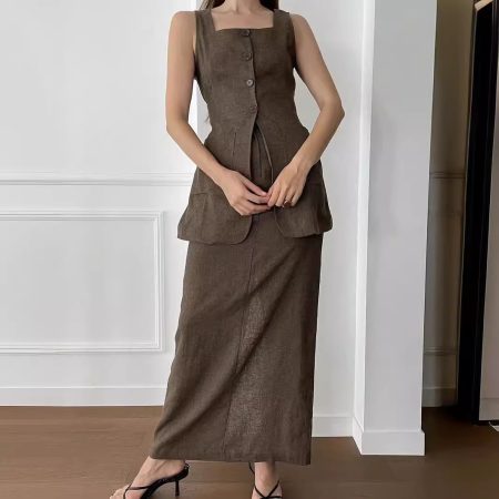 Vest Long Skirt Two-piece Women's Suit
