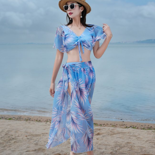 Vacation Seaside Hot Spring Women's Split Bikini Three-piece Swimsuit