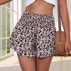 Printed Wrinkle Waist Wide Leg Shorts