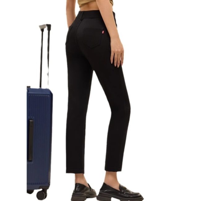Denim Woollen Trousers Warm Thickened Inner Urban Style Cigarette Pants