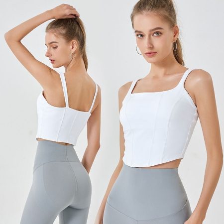 Nude Feel Women's Sports Vest With Chest Pad