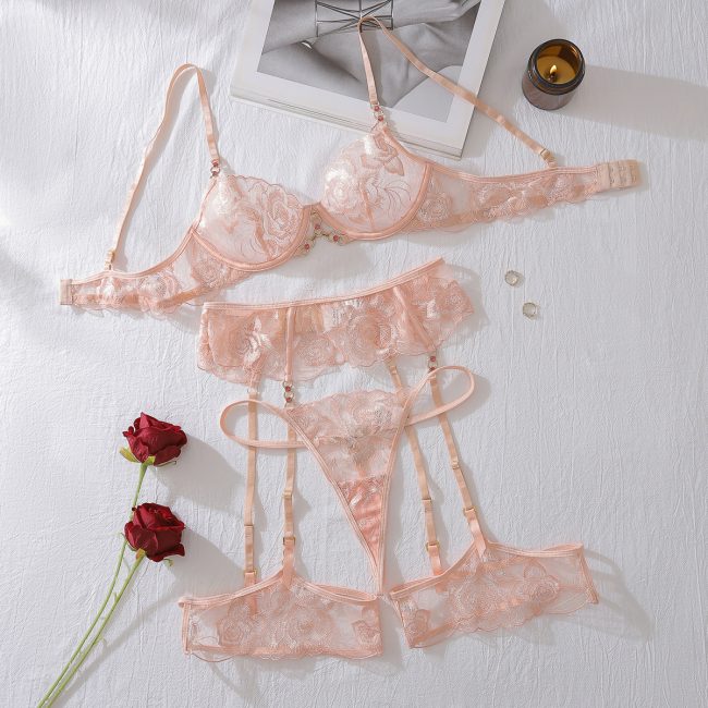Embroidered Steel Ring Push Up Body Shaping Sexy Underwear Split Suit