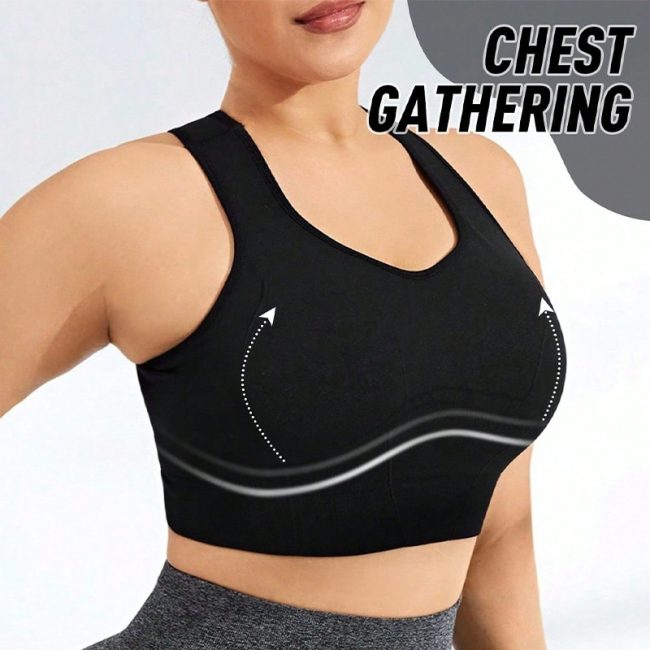 European And American Ladies Yoga Exercise Seamless Vest Shockproof Push-up Workout Underwear