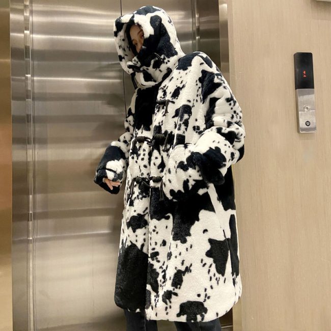 New Cow Pattern Winter Coat for Women