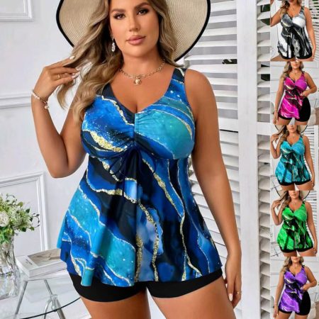 European And American Split Skirt Swimsuit Women's Covering Belly