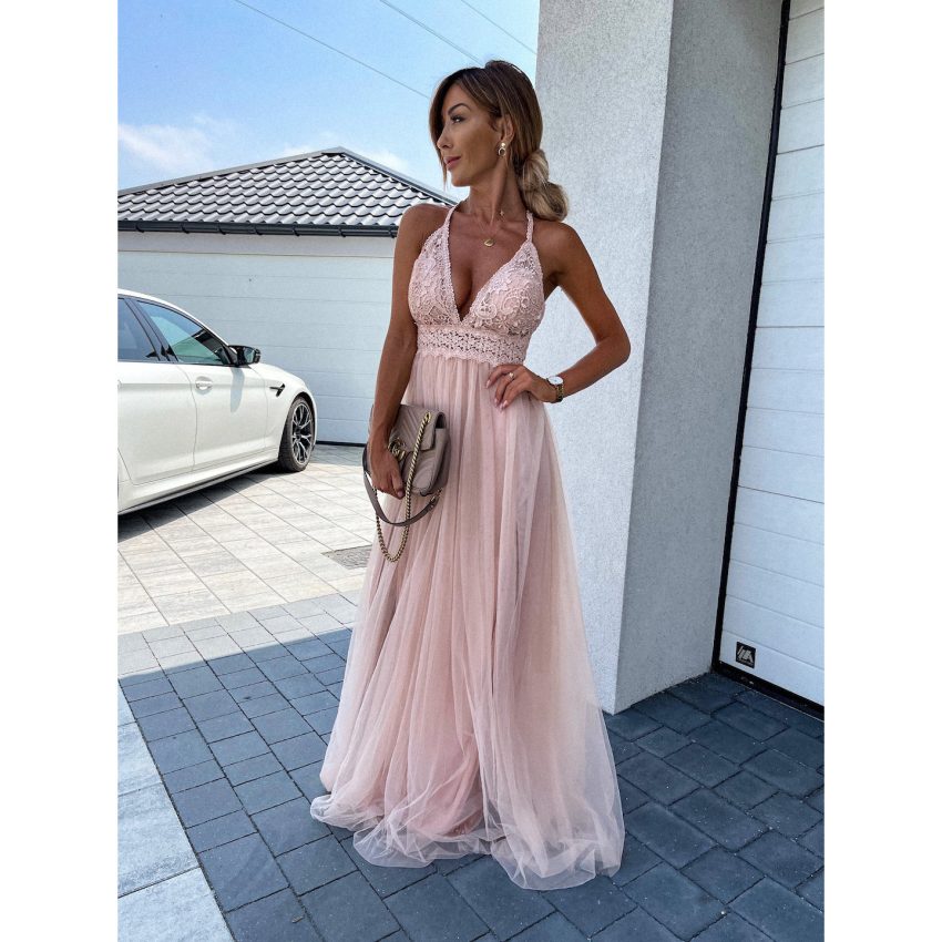 Sleeveless Split Large Swing V-neck Casual Mesh Dress