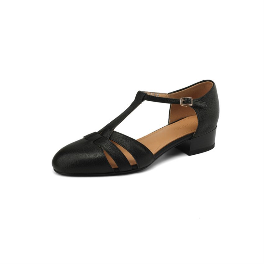 Retro Soft Sheep Leather Bag Head Sandals For Women