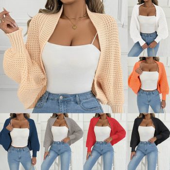 Women's Cardigan Short Coat Shawl Irregular Sweater