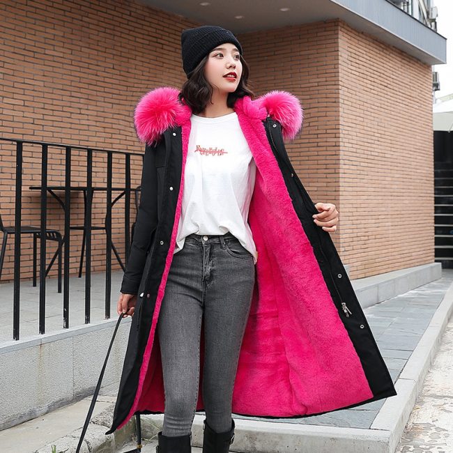 Women's long cotton-padded coat