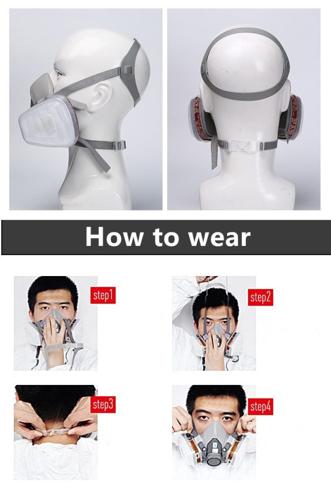 15 In1 Half Face Gas Mask Facepiece Spray Painting Respirator Reusable Safety Suit For 6200 With Filter Chemical And Other Work Protection