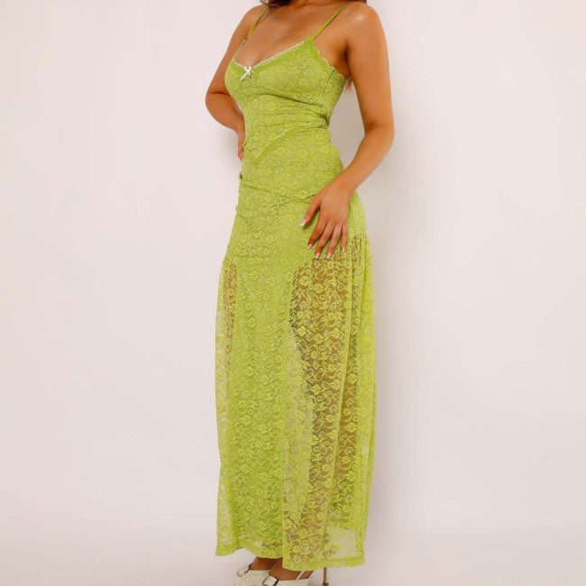 Sexy Sling Lace See-through Slim Sheath Dress