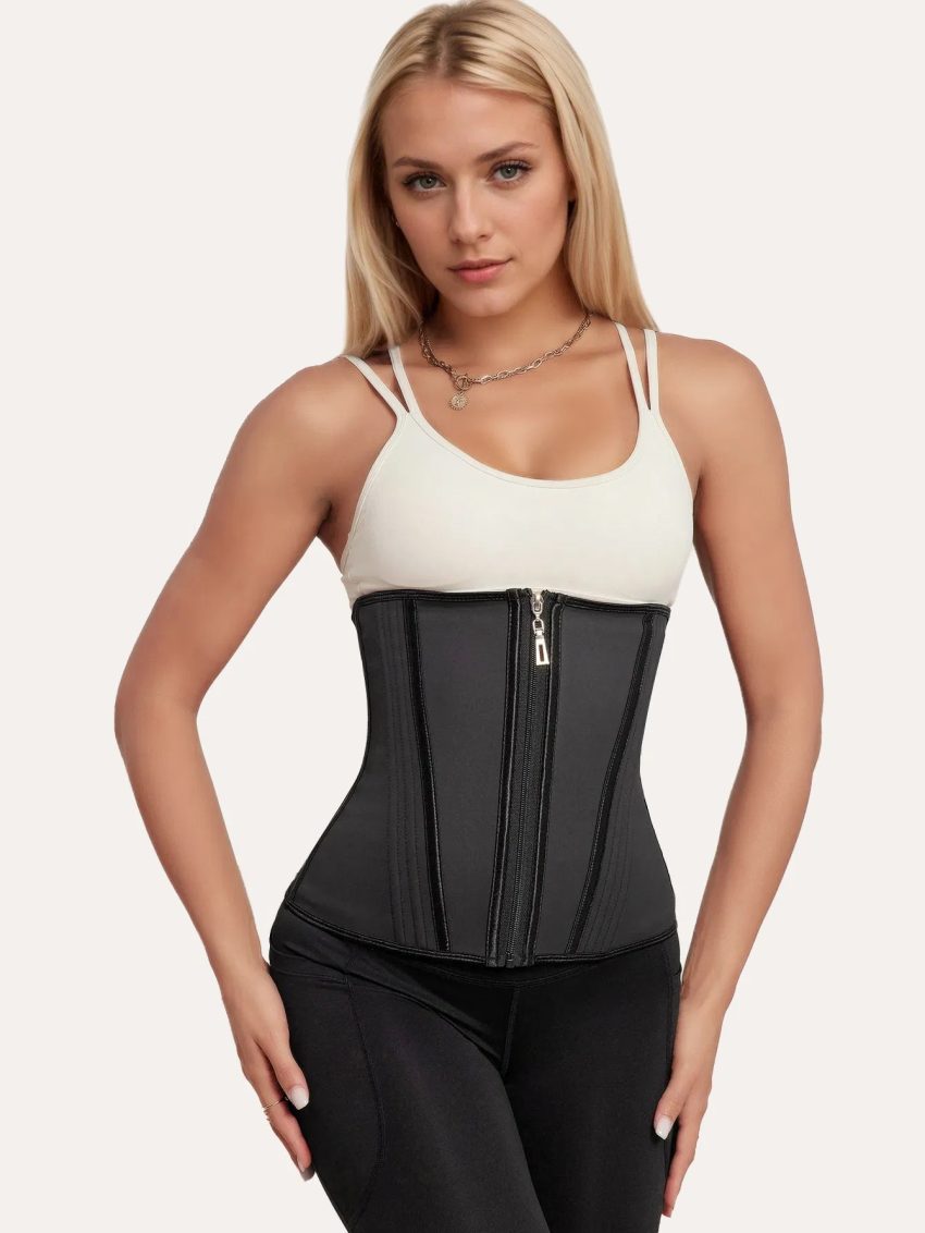 Latex Waist Trainer Corset – Double Control Shapewear for Workout & Slimming, Shop Now