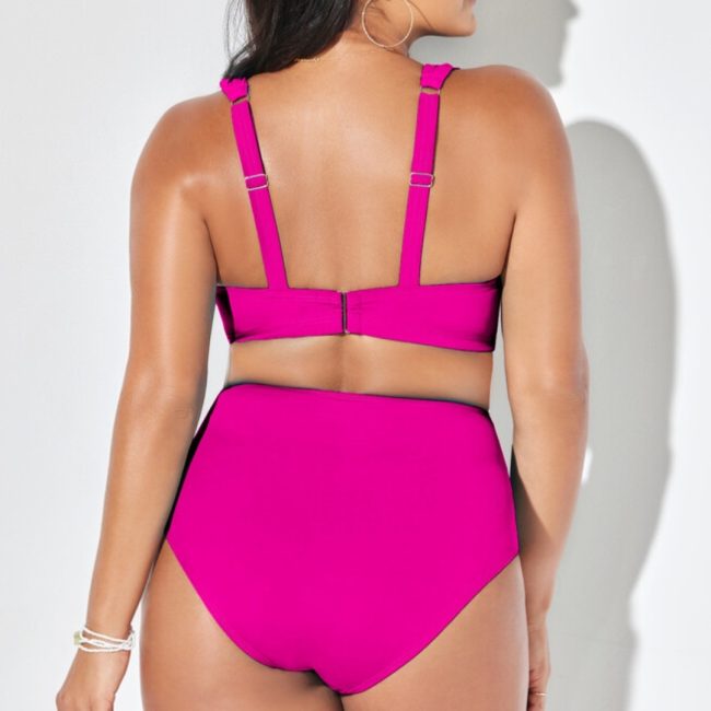 Ladies Split Two-part Swimsuit Solid Color