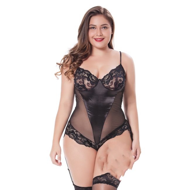 Plus Size European And American Bodysuit Stretch Nightdress