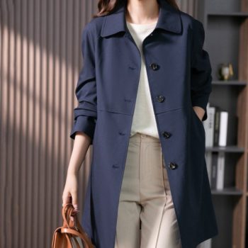 Women's British Elegant Mid-Length Trench Coat