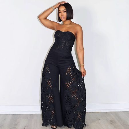 New Fashion European And American Style Women's Suit Lace Tube Top Two-piece Set