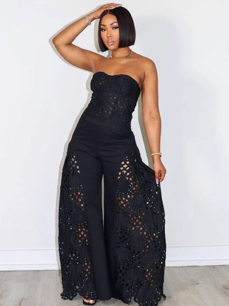 New Fashion European And American Style Women's Suit Lace Tube Top Two-piece Set