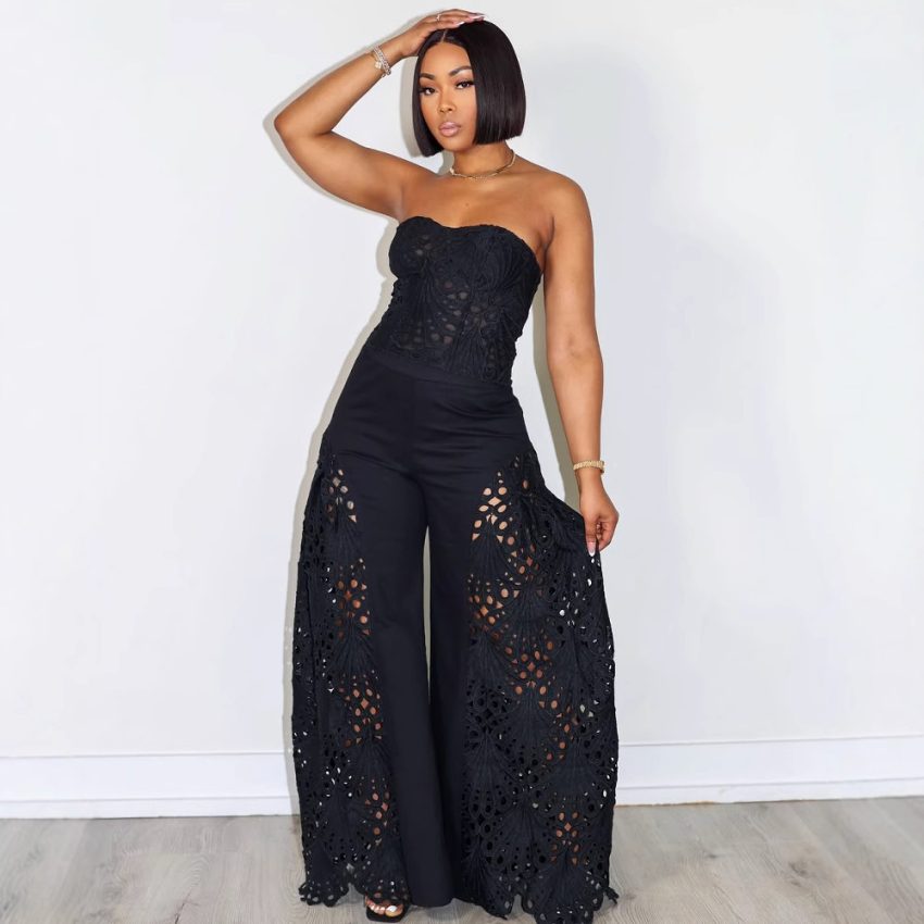 New Fashion European And American Style Women's Suit Lace Tube Top Two-piece Set