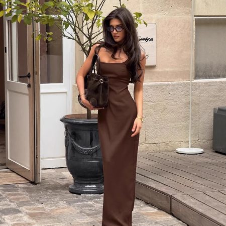 Brown Dress Sling Basic Women's Dress