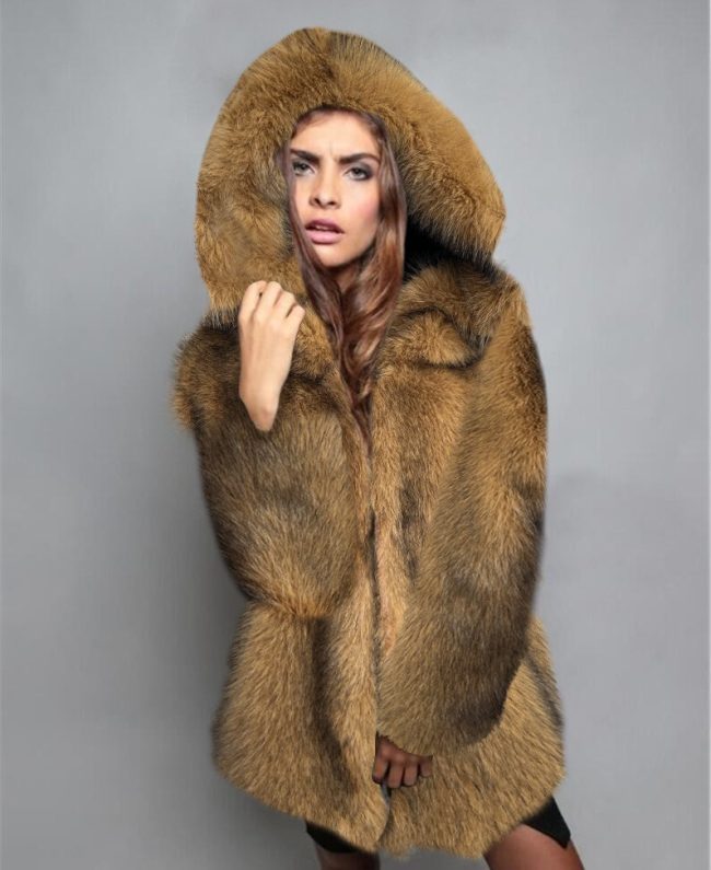 Loose Trendy Mid-length Fur Coat