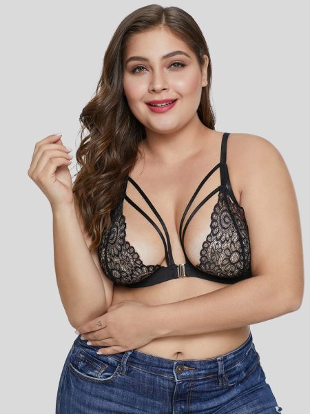Lace Black Floral Plus Size Underwear