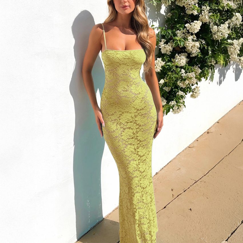 Y2g Sexy Style Lace Hollow-out Maxi Dress Women