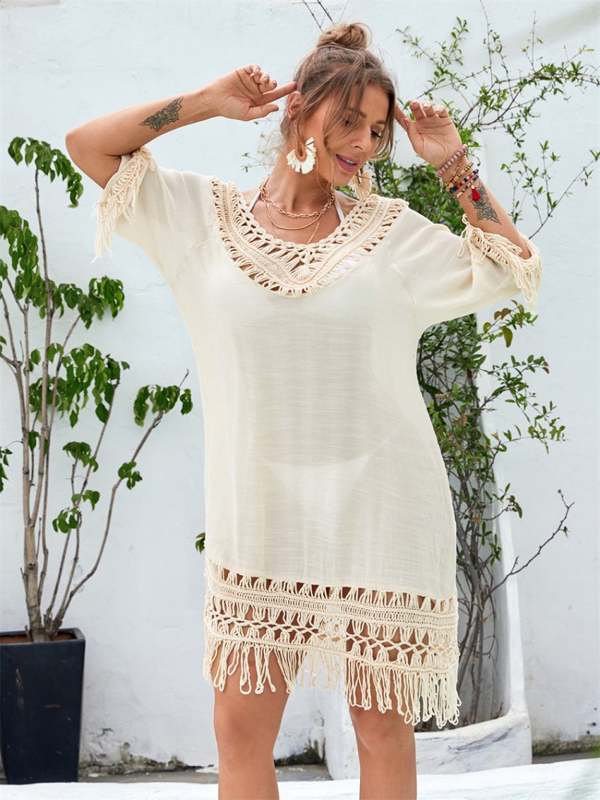 Women's Long Beach Dress Hand Crocheting Beach Dress