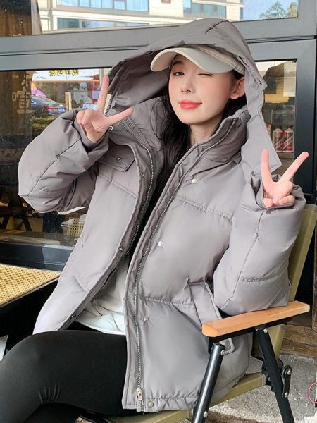 Korean Style Loose Short Cotton-Padded Down Jacket
