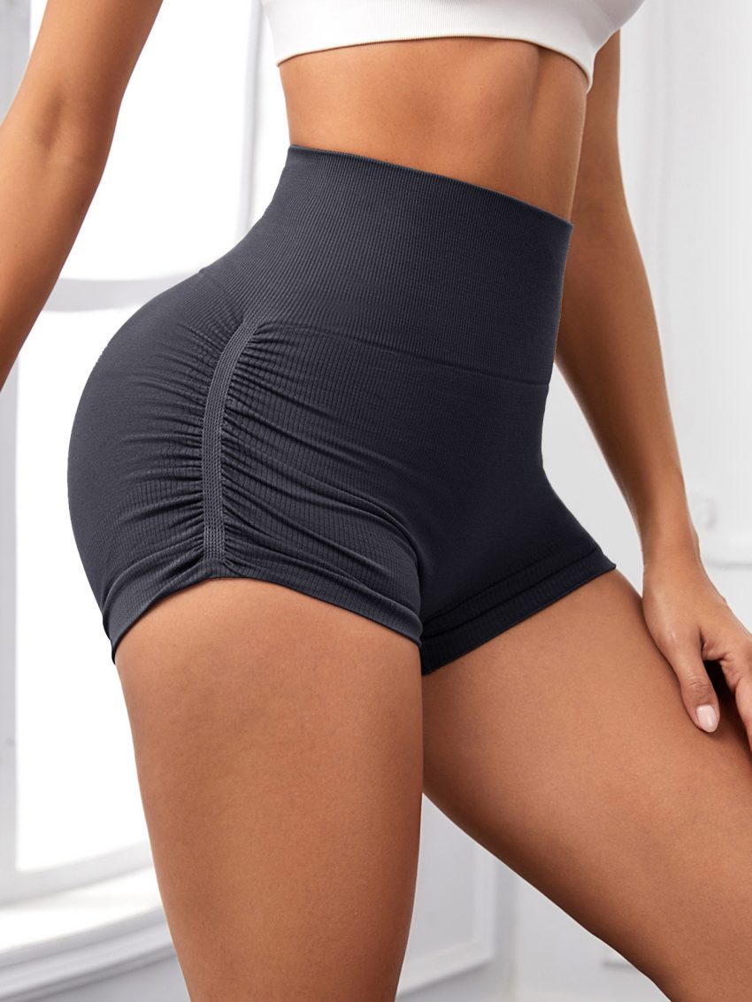 4 PCS Sexy Solid Color Women Fitness Sport Short